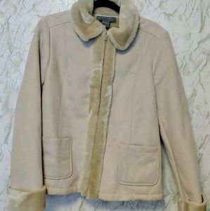 Ann Taylor Faux Fur Lined Jacket Size Small